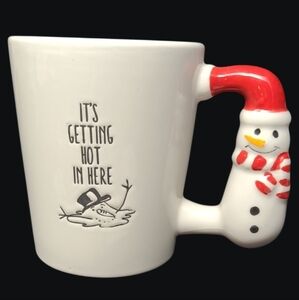 2019 CALIFORNIA PANTRY-SNOWMAN HANDLE "IT'S GETTING HOT IN HERE" MUG (NWOT)
